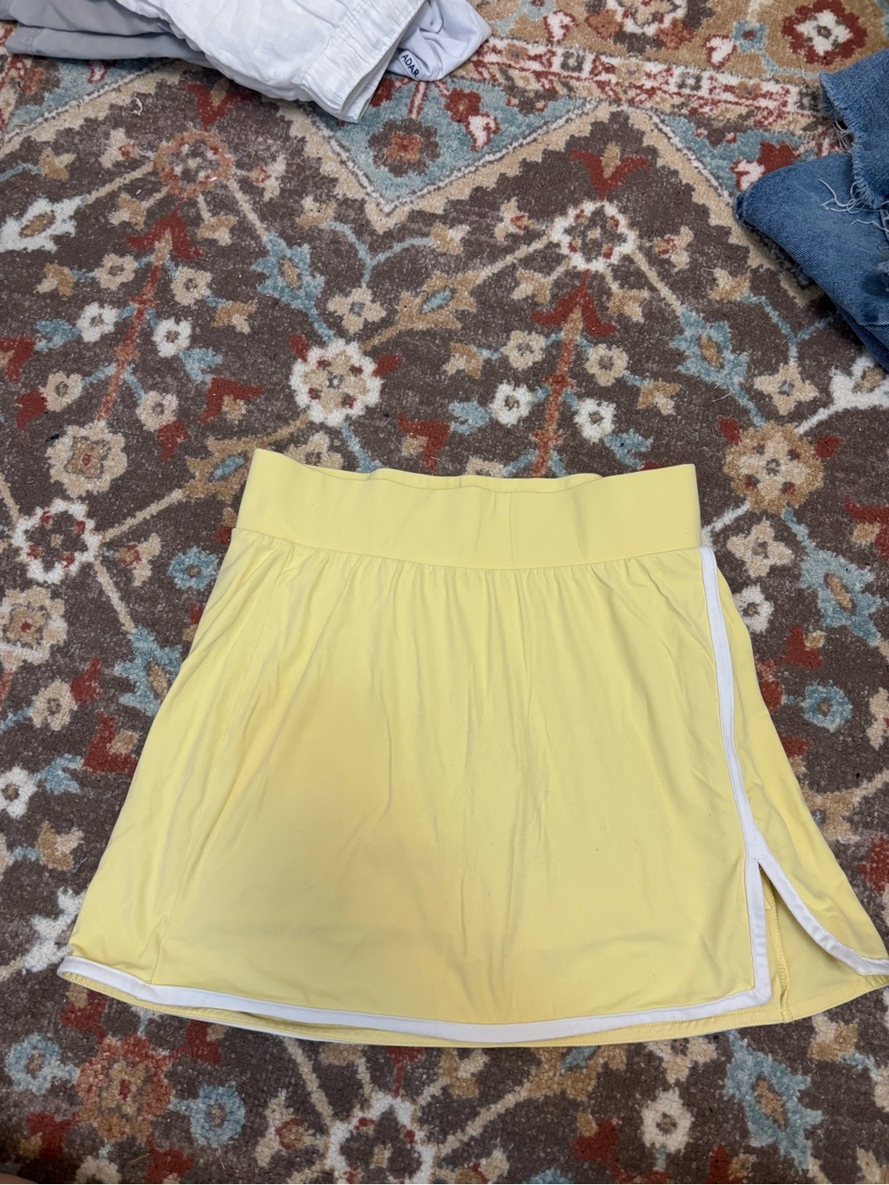all in motion Yellow Athletic Skater Skirt with White Trim